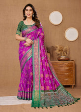 Classic Looking Saree in Purple Colour